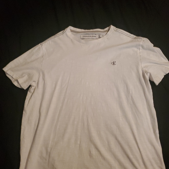 Men's White Cotton Calvin Klein T-shirt - Picture 2 of 8